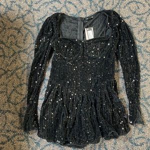 Black Sequin Romper